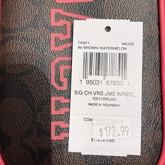 Coach Jamie Wristlet In Signature Canvas With Varsity Motif
IM/Brown/Watermelon - Picture 8 of 16